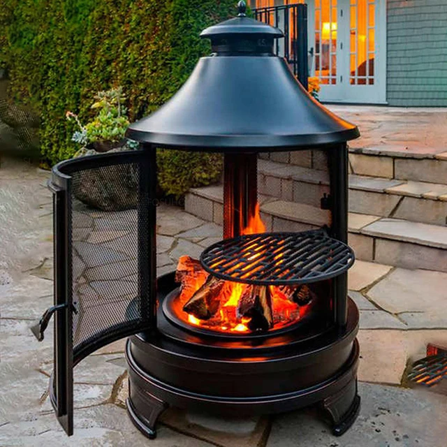 Északi Vas Tűz Pit A Szabadtéri Fűtés Háztartási Faszén Brazier Kreatív Egyszerű Kültéri Barbecue