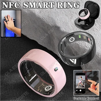 2025 NFC Ceramic LED Smart Ring For Xiaomi SmartRing 5ATM Waterproof Gesture Control Health Monitor Multi-Sports Modes Smartring 1