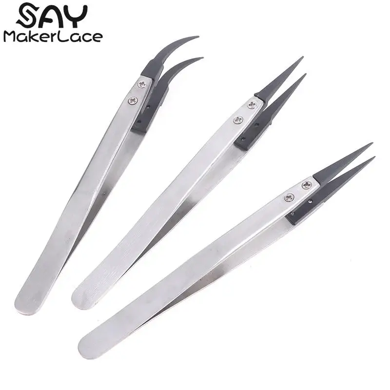 

Handle Stainless Tweezers For Watch Hands Installation Work Straight Elbow ESD-259 ESD-259A ESD-7A Antistatic Plastic Tweezers