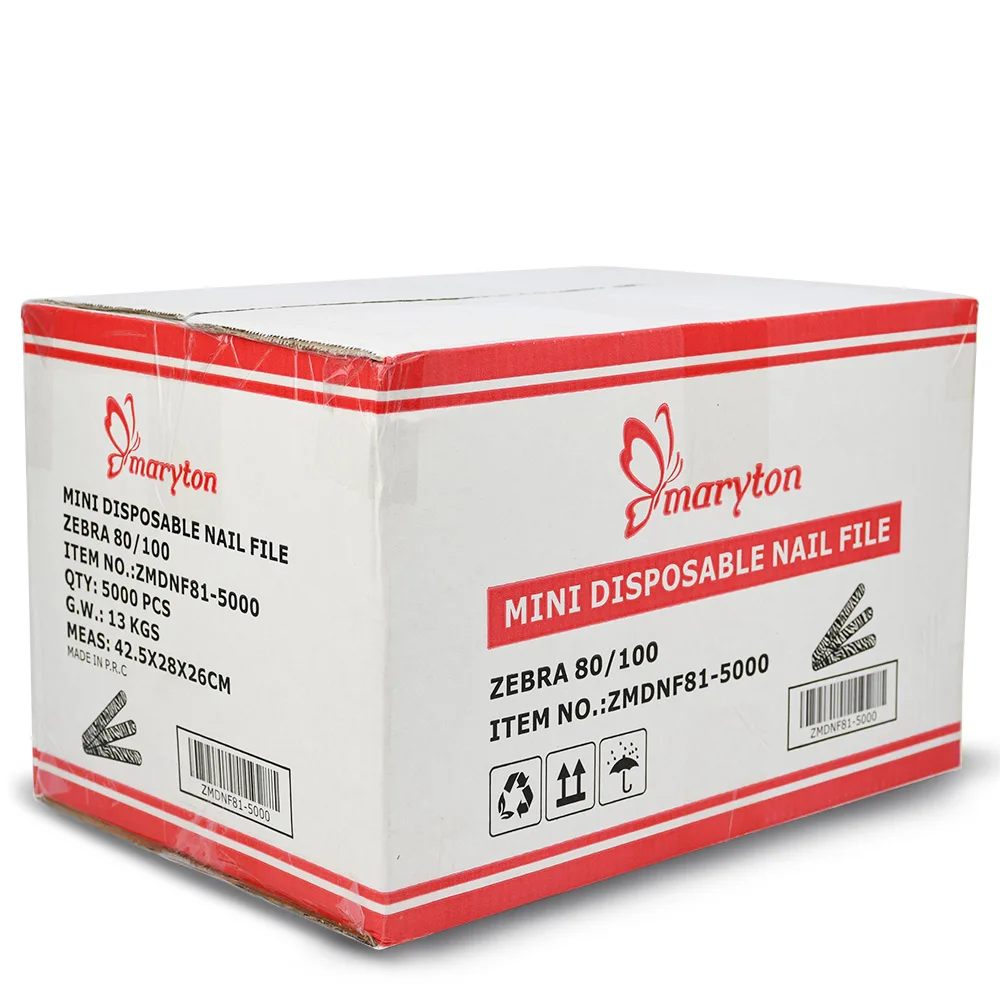 5000Pcs/Carton Mini Nail File 80/100 Grit Disposable Nail Buffer Files