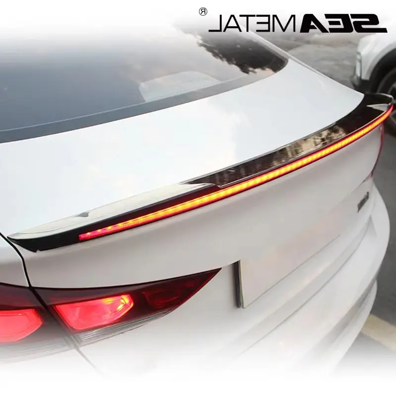 SEAMETAL Carbon Faser Auto Heckspoiler Flow Lampe Universal 120 cm Led Spoiler Licht Die Dritte Bremslicht Stop Signal lichter 12 V