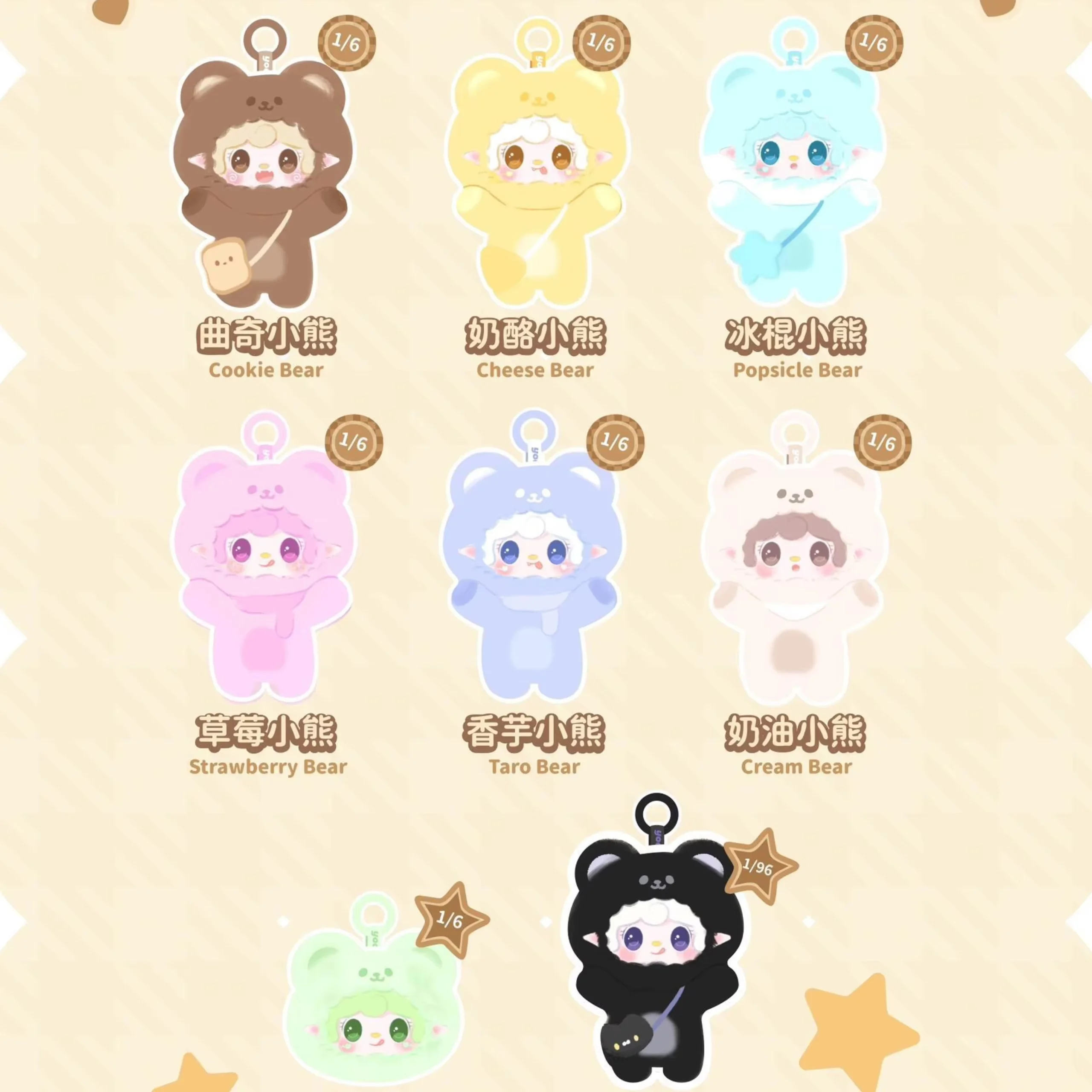 本物のYooki V4 Take A Bite Of Bearシリーズぬいぐるみブラインド