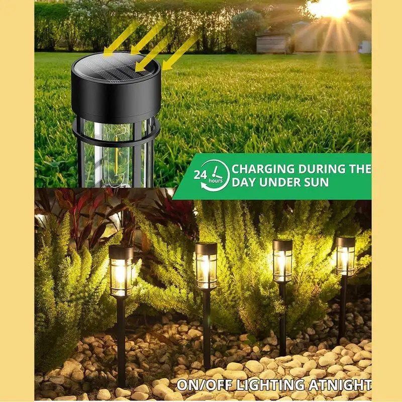 Pathway Solar Lights Waterproof Outdoor Walkway Lights Decorative Driveway Decor Lamp For Patios Lawns Backyard Paths