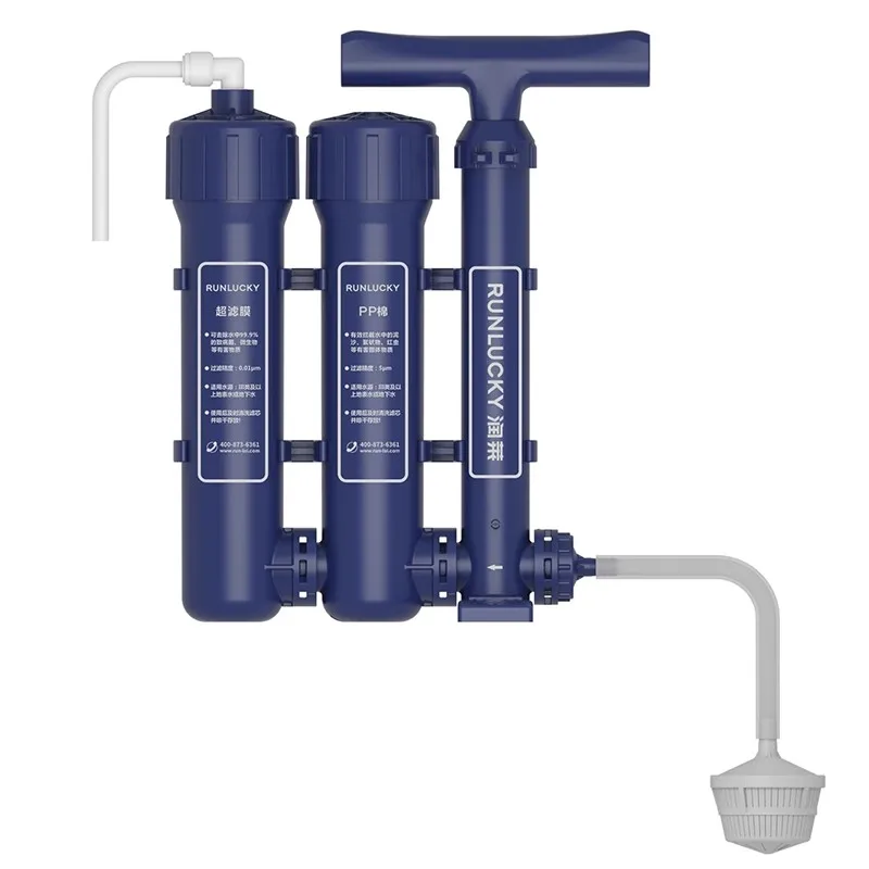 เครื่องกรองน้ํากลางแจ้งแบบพกพามือกรองความดันแต่ละ Field Camping Vehicle Survival น้ําดื่ม Ultra Filter 1