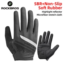 

ROCKBROS Bicycle Gloves Breathable Shockproof Full Finger Bike Gloves Screen Touch Spring Autumn MTB Road Sports Cycling Gloves