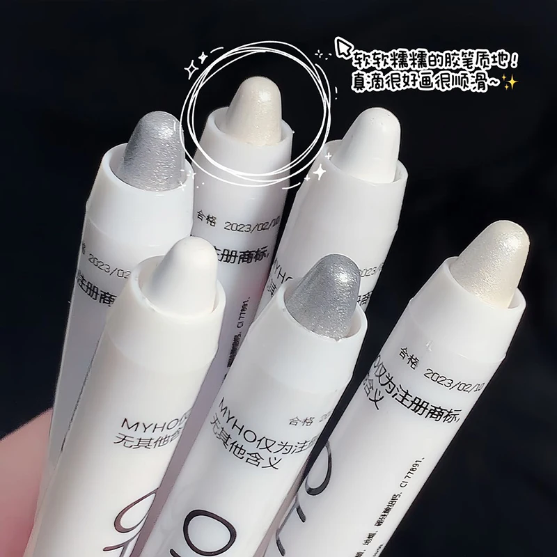 Star Diamond Highlighter Pen Series 608 Highlighter Eye Head Brightening Silkworm Pen Flash Eyeshadow Pen Matte White Pearl 4