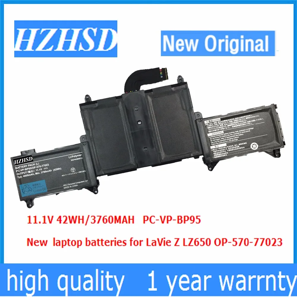 

PC-VP-BP95 PC-VP-BP94 11.1v 42wh 3760mah New Original laptop battery For NEC LaVie Z LZ750/JS LZ650 OP-570-77022 4ICP4/49/81