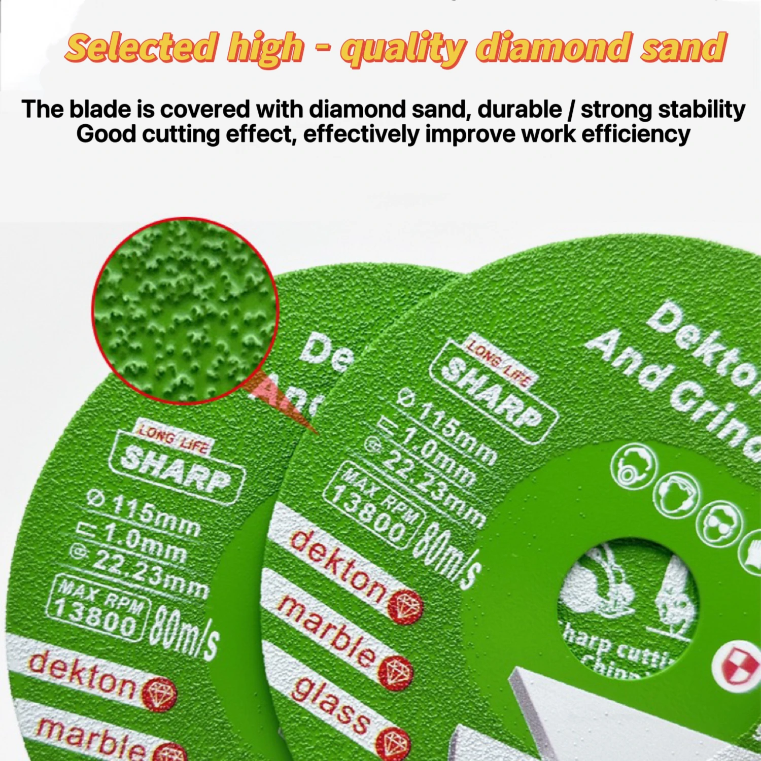 Dekton Diamond Cutting and Grinding Disc for Glass and Marble, Sharp & Durable