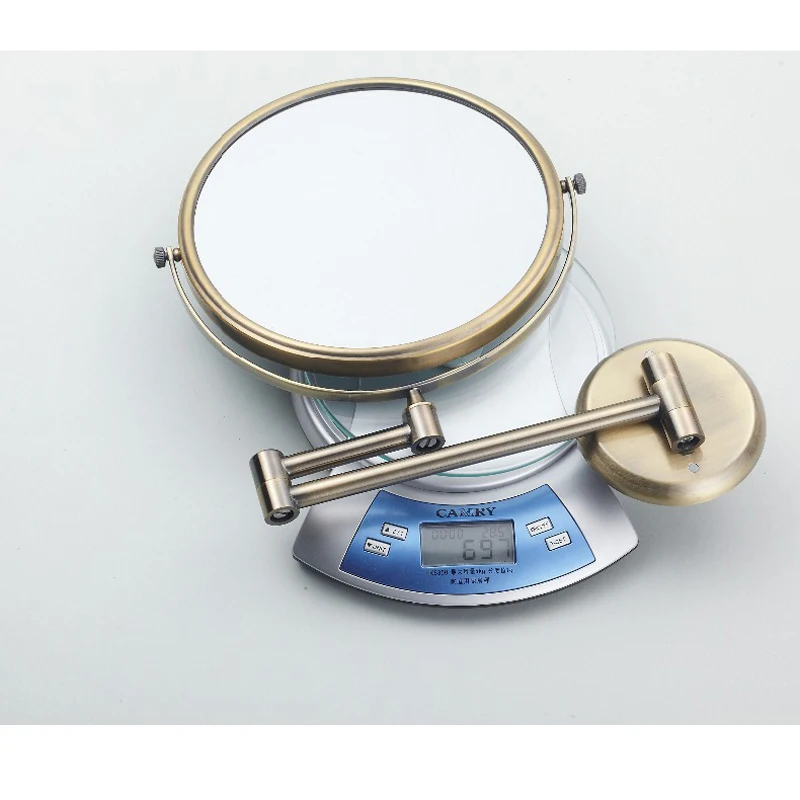 벽걸이 드레싱 거울, 양면 거울 공간, 알루미늄 블랙 메이크업 거울, 레이디 화장품 선물 BR-6739, 8 인치 확대