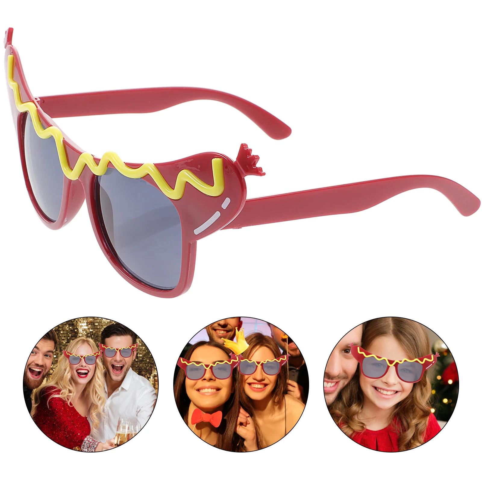 

Funny Dance Party Makeup Glasses Hot Dog Eyeglasses for Masquerade Party