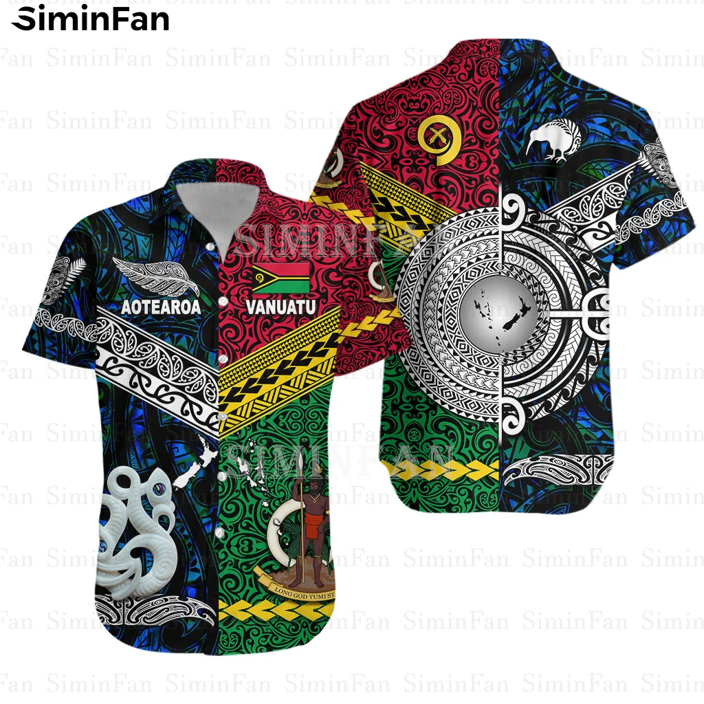 

Vanuatu New Zealand 3D All Over Printed Mens Hawaiian Aloha Shirts Male Camisa Summer Beach T-Shirt Unisex Tees Female Tops T1