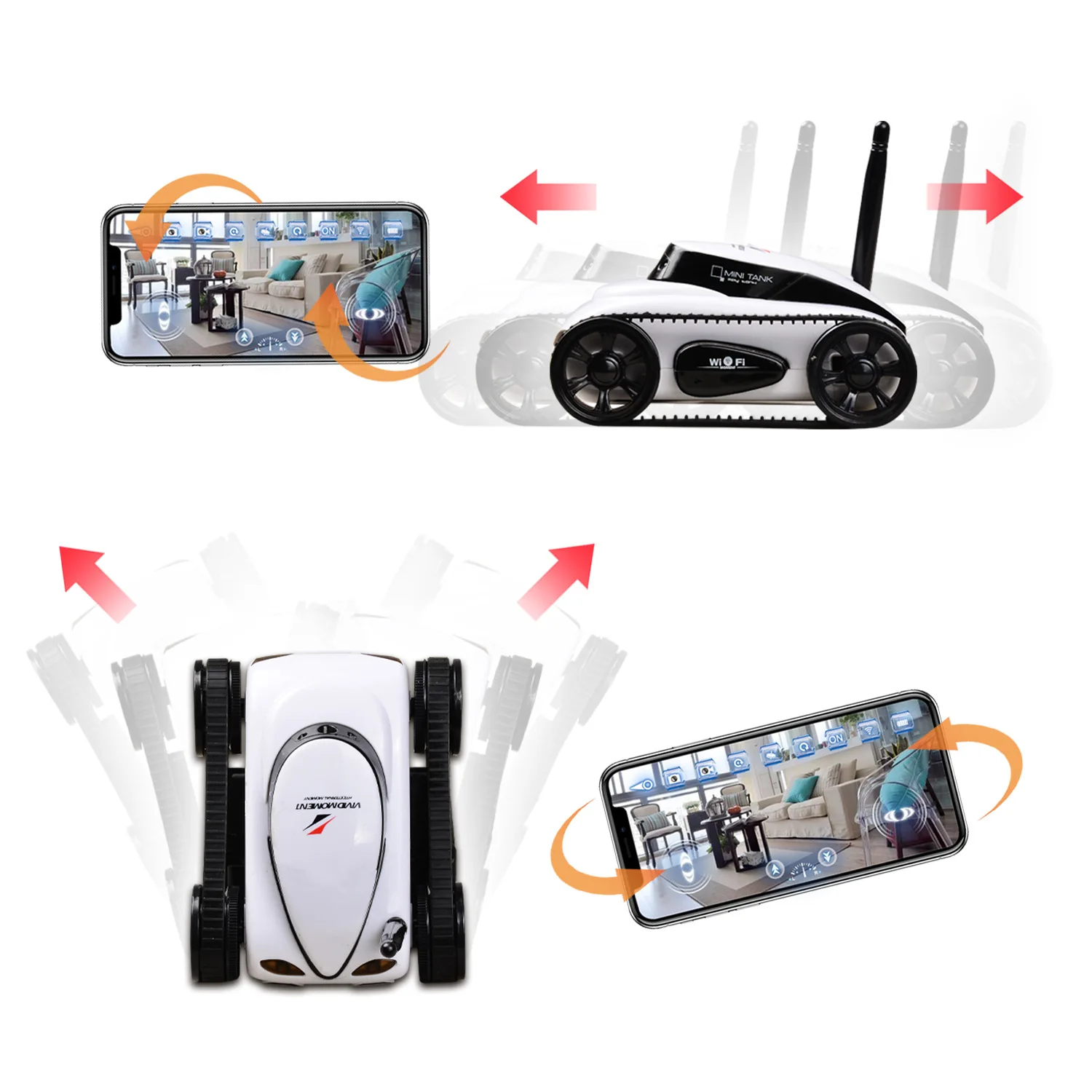 Xmas rc Tank With Wifi Fpv Camera Rc Crawler Tank APP Radio Controlled Car Rc Tanks with Camera Toys for Boys Kids Wholesale 4