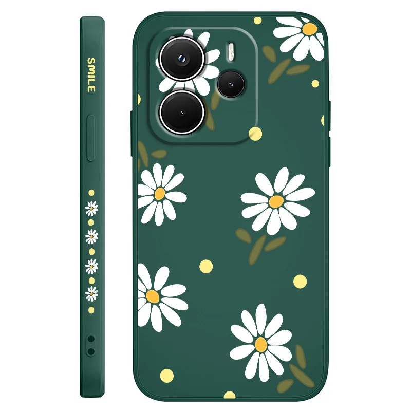 Elegant Daisy Liquid Silicone Phone Case - Enhanced Protection & Style