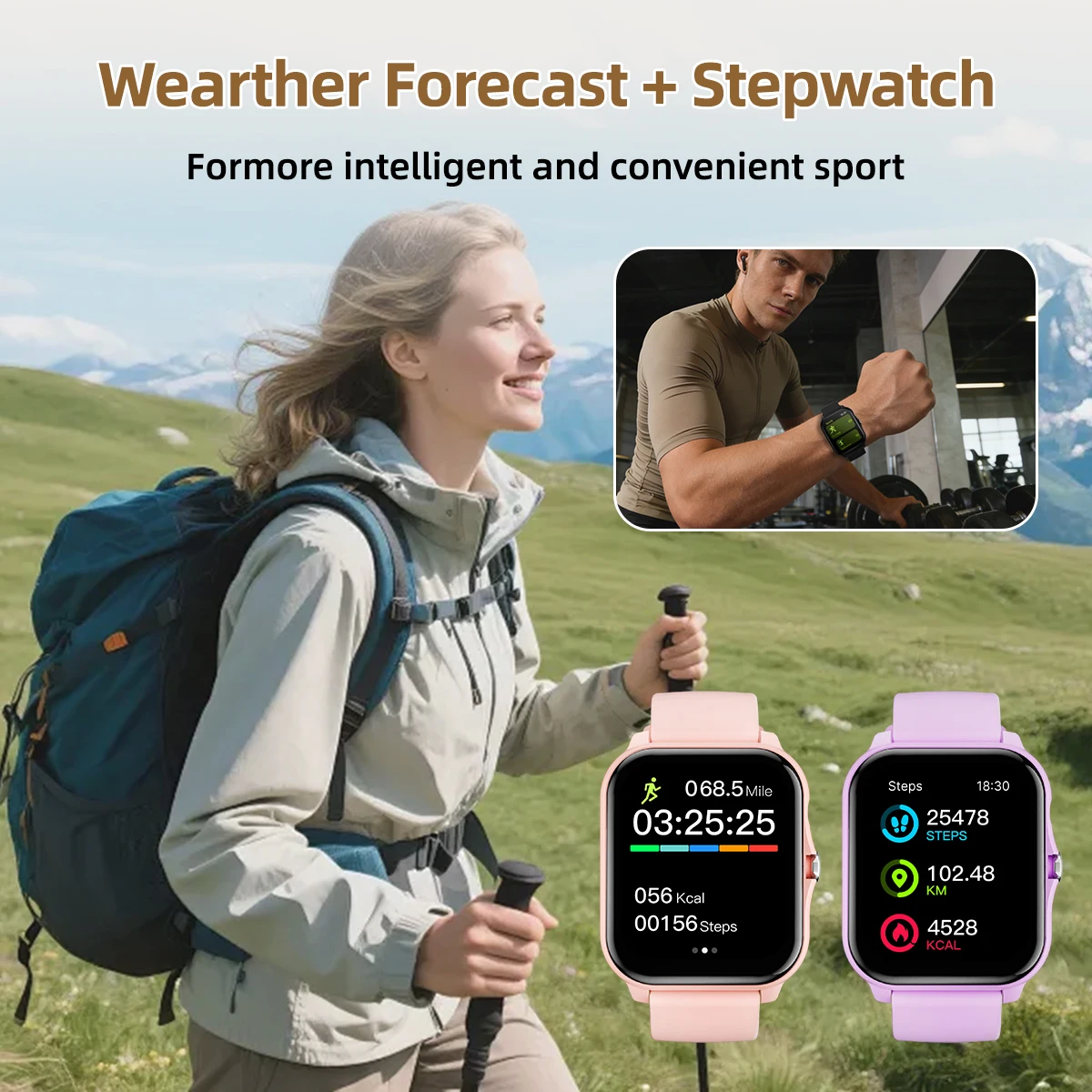 2026 New Men Ladies Smart Watch Bluetooth Talk 1.83 inch HD Display Social Notifications Music Control for Android IOS iPhone 4