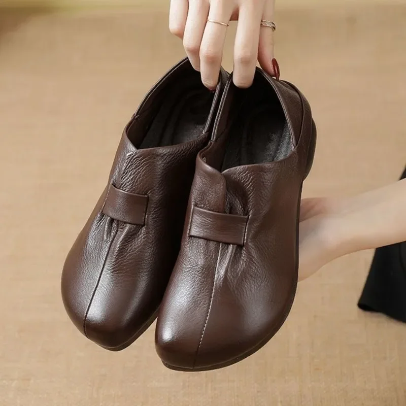 Leather Women Loafers Fashion Luxury Brand Ballet Flats Ladies Comfortable Slip on Moccasines Casual Women's Flat Shoes