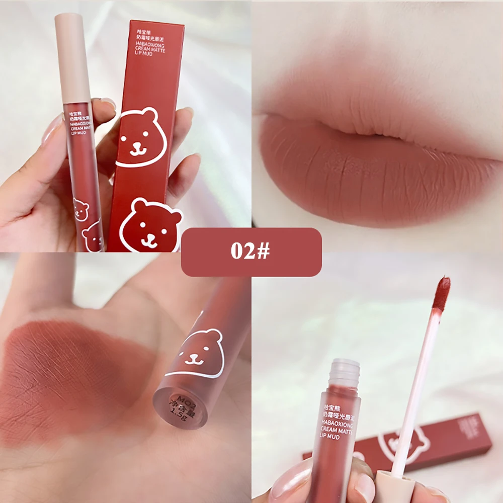 

New Texture Lip Gloss 6 Colors Creamy Matte Lipstick Waterproof Long Lasting Women Red Soft Mist Velvet Lip Mud Glaze Cosmetics