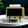 New TV Tissue Box Organizer With Mobile Phone Holder Desktop Paper Holder Dispenser Creative Tissue Canister Storage Napkin Case 3