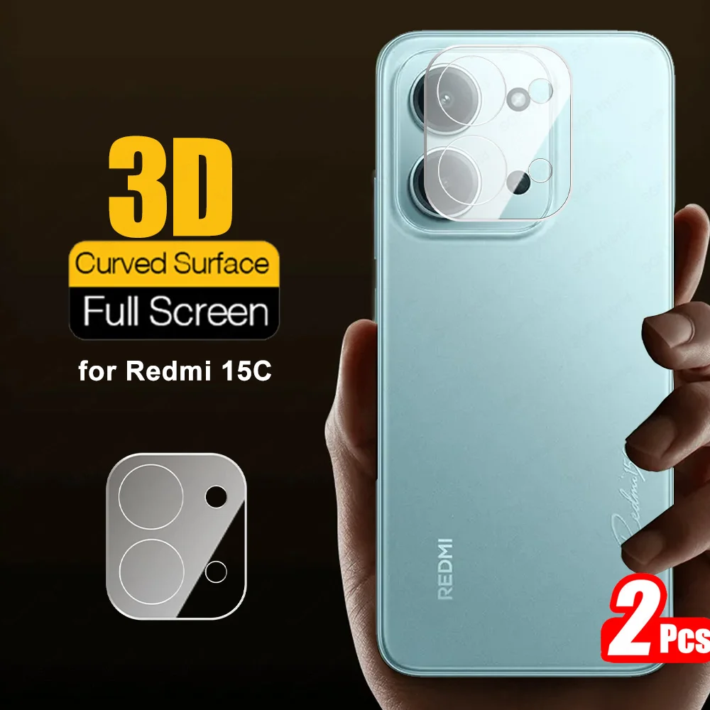2Pcs 3D Clear Camera Glass Protector For Xiaomi Redmi 15C Redmi15C Redmy 15 C C15 4G 5G HD Back Lens Case HD Phone Camera Cover 1