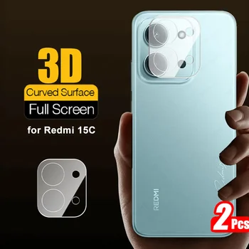 2Pcs 3D Clear Camera Glass Protector For Xiaomi Redmi 15C Redmi15C Redmy 15 C C15 4G 5G HD Back Lens Case HD Phone Camera Cover 1