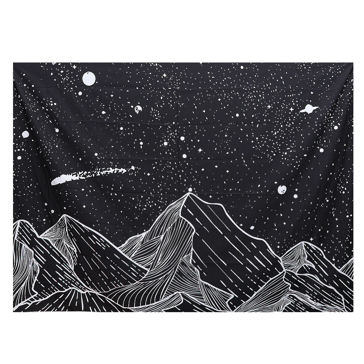 

Black and White Tapestry Mountain Background Cloth moon Wall Hanging Blanket for Room Party backdrop Photo Prop 150x200cm