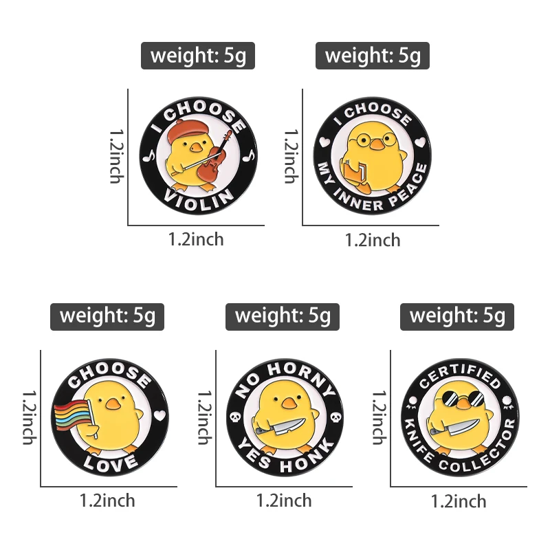Cartoon Gans Ente Emaille Pins Kreative Tier Entlein Lustige Broschen Revers Abzeichen Kragen Schmuck Geschenk für Freunde Großhandel – Detail 9