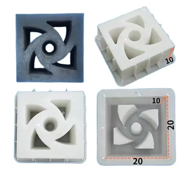 20X20Cm 3D Carving Paving Mould Window Pattern Concrete Plastic Garden Path Wall Brick Mould