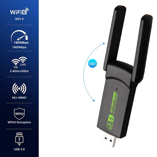 1800mbps Wifi 6 Usb 3.0 Adapter 802.11ax Dual Band 2.4g/5ghz Wireless Wi-fi Dongle Network Card Rtl8832au Support Win 10/11 Pc - Network - AliExpress