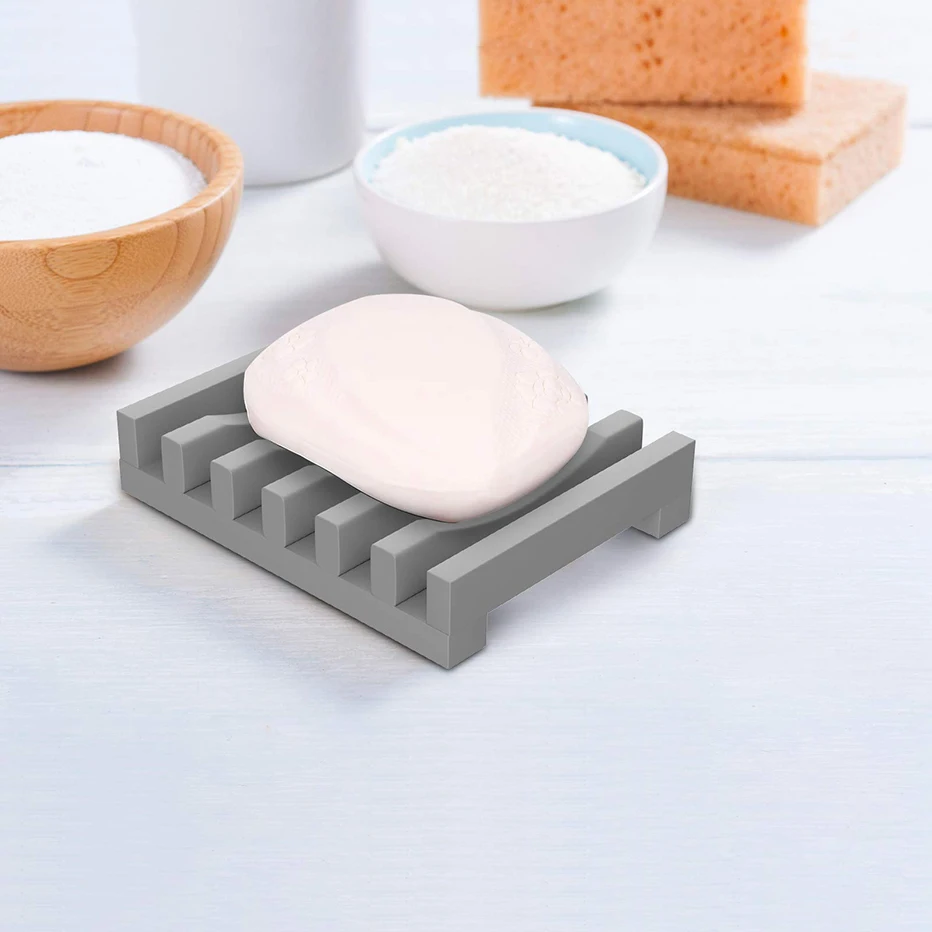 Flexible Silicone Soap Holder Hollow Design Bar Soap Dish Bathtub Kitchen Soap Saver Drainer Sponges Scrubber Display BEST SELLERS