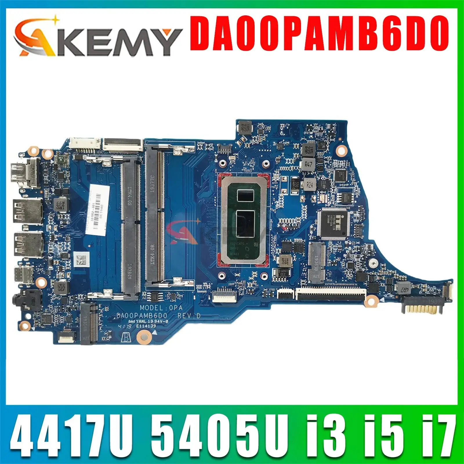 

For HP TPN-Q221 14-DQ Laptop Motherboard With Pent4417U 5405U i3 i5 i7 8th Gen CPU DA00PAMB6D0 100% Fully Tested
