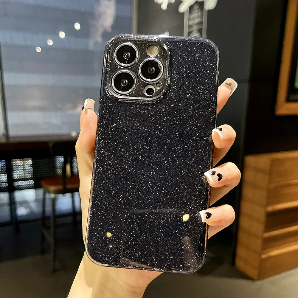 Purple Blue Glitter Case For iPhone 16 E 16E 15 14 Plus 13 Pro Max