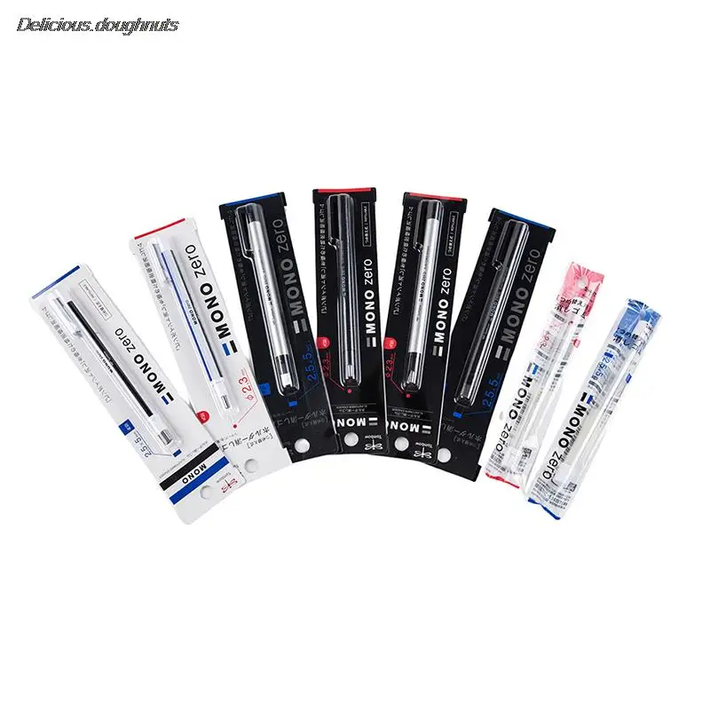 Tombow MONO Zero 기계식 지우개, 리필 가능 펜 모양 스케치 페인팅, 글로스 고무 프레스 타입, 학교 문구