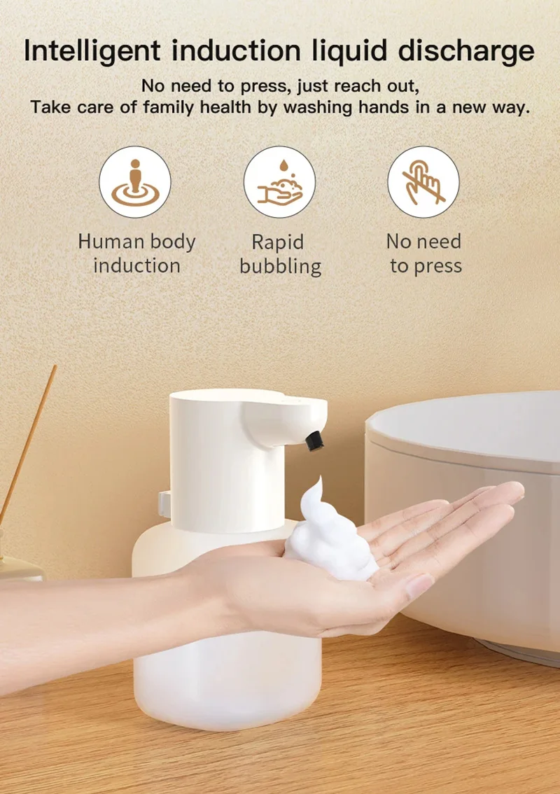 Liquid Soap Dispenser Automatic Induction Foam Machine Wall Hanging 550ml Large Capacity soap dispenser foaming soap dispenser for Kitchen Bathroom