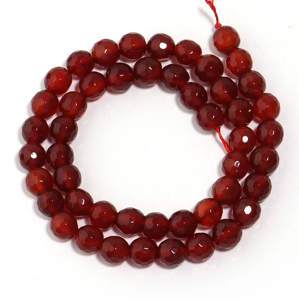 1 Strang 6/8/10mm bunt facettierte Achat perlen runde lose Perlen Spacer Perle für Schmuck herstellung DIY Halskette Armbänder Zubehör – Detail 7