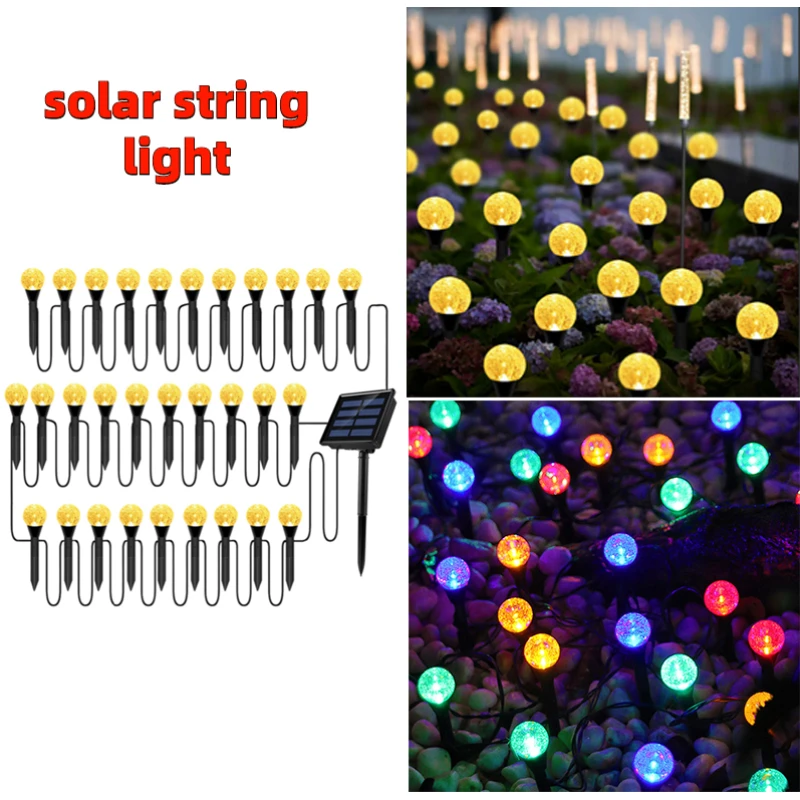 

Solar Fairy Lights Crystal Bubble Ball Solar LED String Light Led Light Outdoor Waterproof Lamp for Garden Party Christmas Decor
