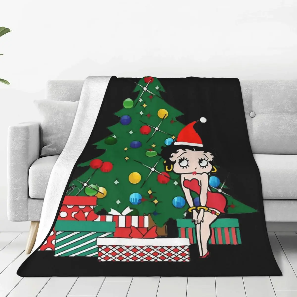 

Betty Christmas Fleece Throw Blankets Blankets for Home Travel Ultra-Soft Quilt