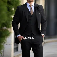 3 Pieces  Classic Men Suit Fashion Slim Fit Blazer Vest Pants Set Formal Business Wedding Tuxedos for Men Casual Clothing 1