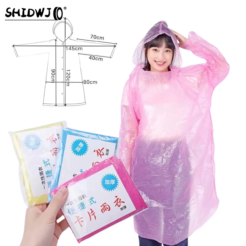 Motorcycle Raincoat Portable Waterproof Disposable Camping Hooded Ponchos Rain Cover Men Women Motorcycle Travel Accessories