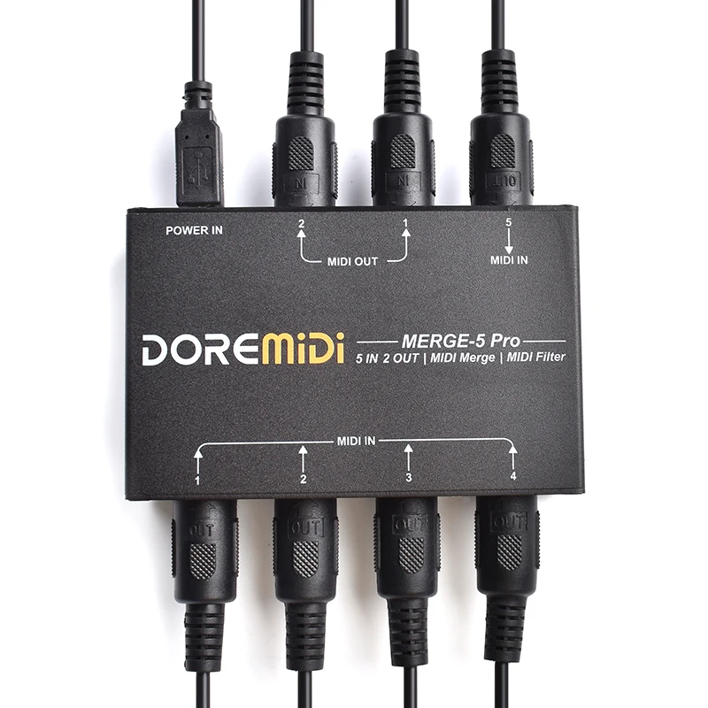 Merge-5プロ入力信号を1 midiストリームに、データストリームは2つの