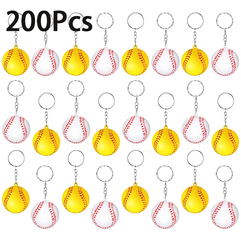 200PcsSoftballBaseballKeychainsSoftballKeyringsSoftball