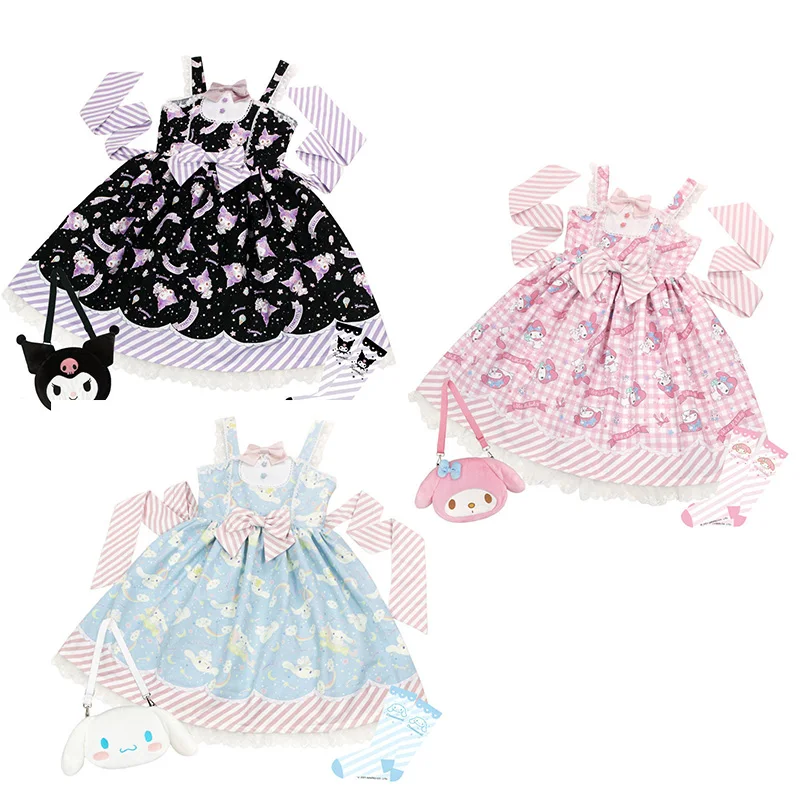 

Kawaii Sanrio Clothes Cartoon Kuromi My Melody Cinnamonroll JK Lolita Dress Clothing Fashion Beauty Long Sleeve Princess Costume