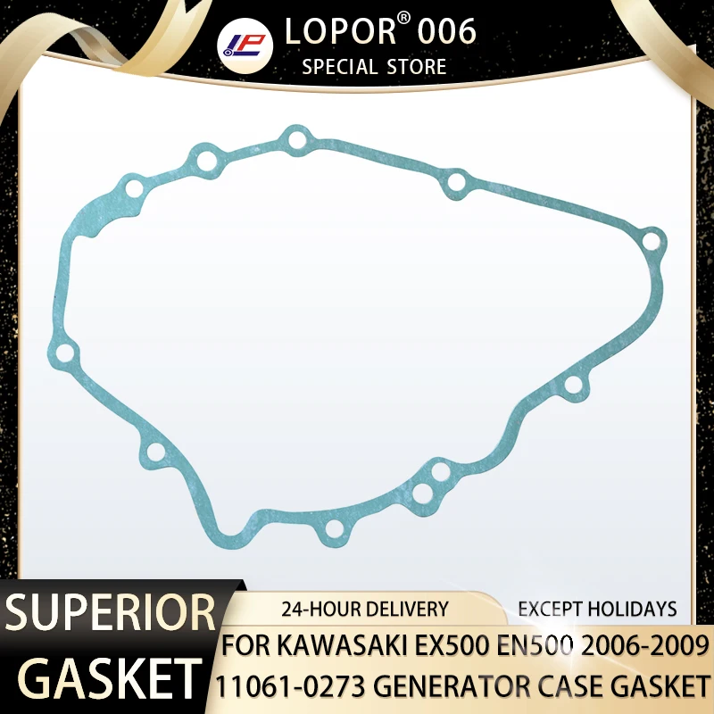 

Lopor Motorcycle Engine Crankcase Generator Case Gasket For Kawasaki EX500 EN500 06-09 ER500 97-05 KLE500 91-02 EN450 85-90