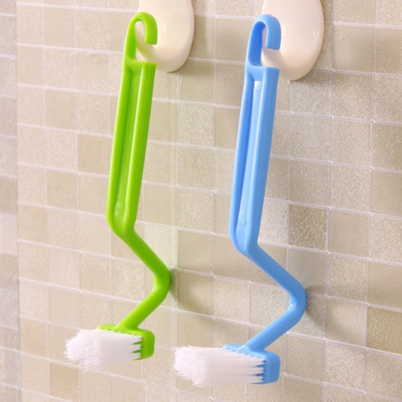 Toilet Cleaning Brush S Shape Portable Wc Scrubber Curved Side Bending Handle Corner
