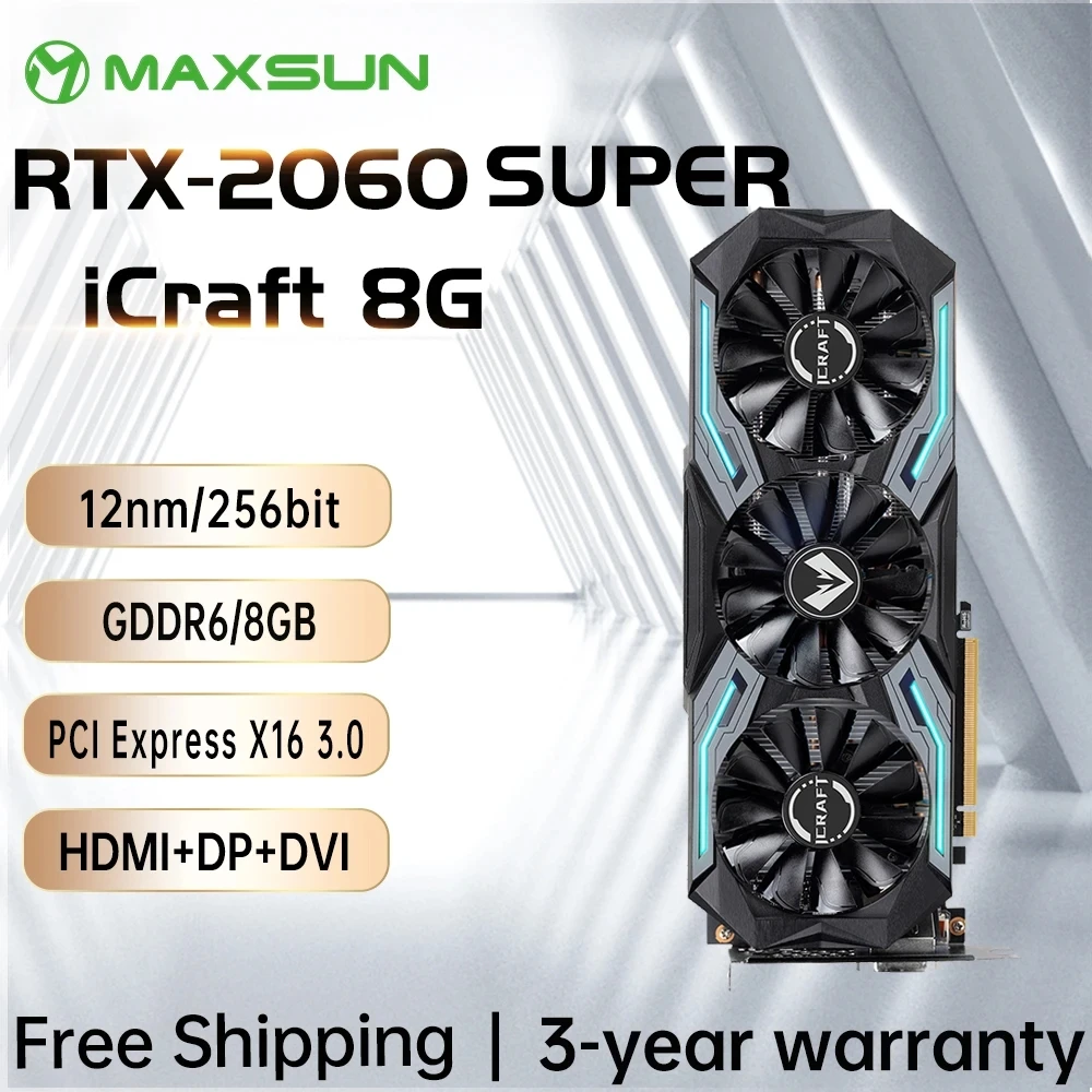 MAXSUN Graphics Cards Nvidia Geforce RTX 2060 SUPER iCraft 8GB