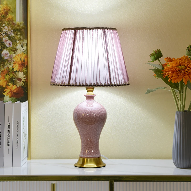 Pink Table Lamps Bedroom | Jingdezhen Table Lamp | Ceramic Bedside Lamp -  Ceramic Table - Aliexpress