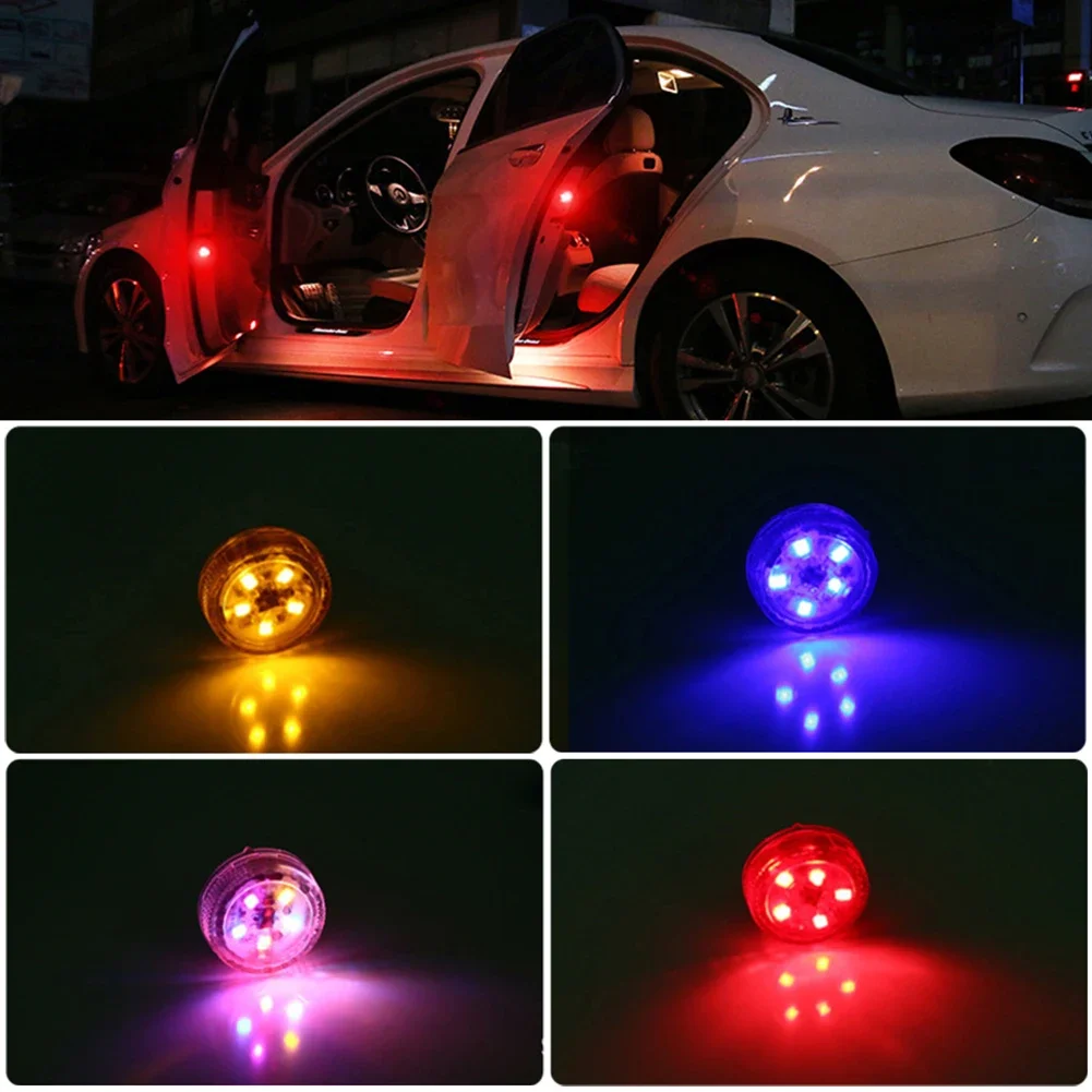 2Pcs Universal 5 LED Car Opening Door Safety Warning Light LED Anti-collision Lamp Flashing Alarm Parking Warning Light
