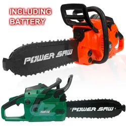 Kids Electric Toy Chainsaw with Realistic Sounds - Pretend Play Repair Tool for Boys, Perfect for Halloween, Christmas, and Birthday Gifts (Orange)