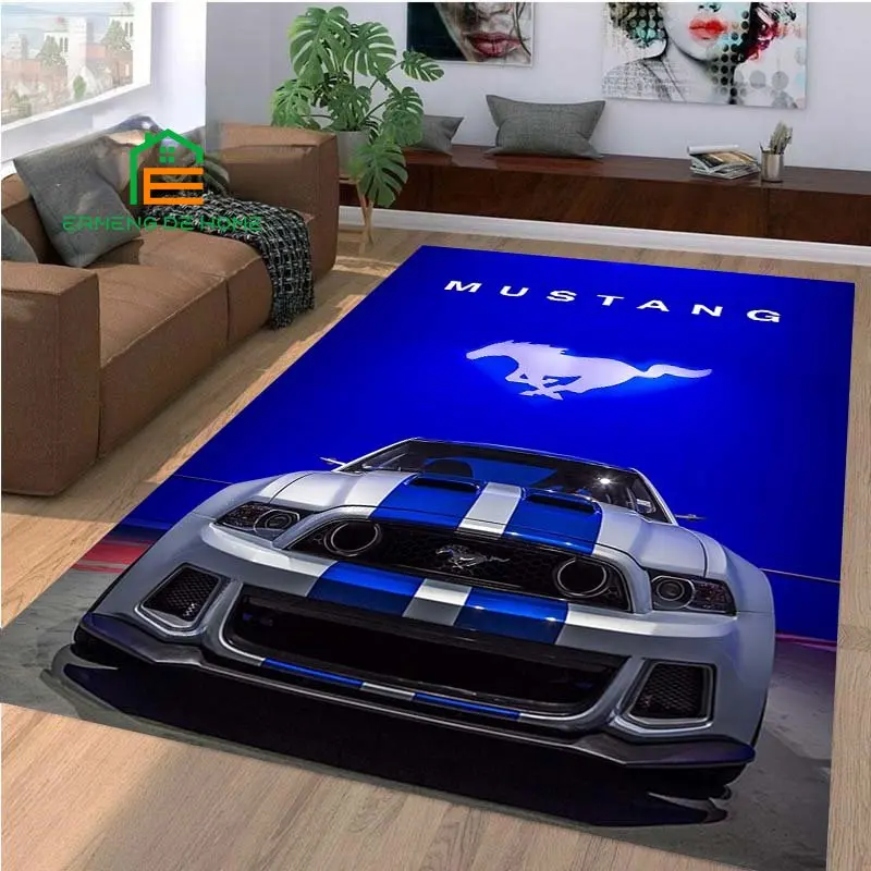 Mustang Pattern Rug for Bedroom Living Room Carpet for Kitchen Floor Mats Home Decor Non-Slip Floor Pad Rug 15 Sizes 3