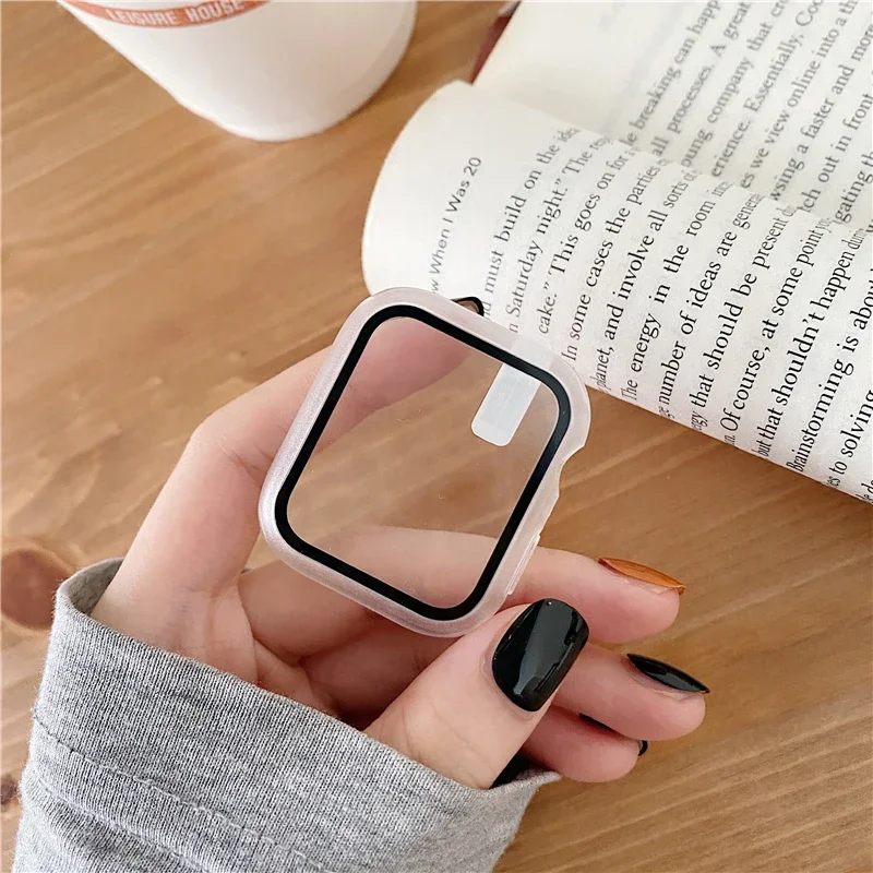Glas + Abdeckung für Apple Watch Gehäuse 40 mm 44 mm 38 mm 42 mm Stoßstange Displayschutzfolie für Apple Watch Zubehör 9 8 7 6 5 4 3 41 mm 45 mm – Detail 1