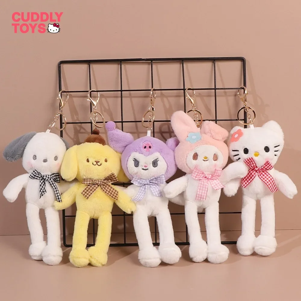 

Sanrio Plush Pendant Dol Toys Cartoon Kitty Soft Pp Cotton Kawaii Kuromi Melody Plush Keychain Pendant for Children Girls Gifts