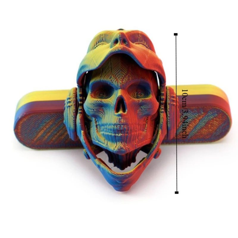 Funny Machined 3D Printing Mask Model Pla Flip Skull Mask Model Colorful Action Doll Accessories Knight Mask Toy Halloween Gift